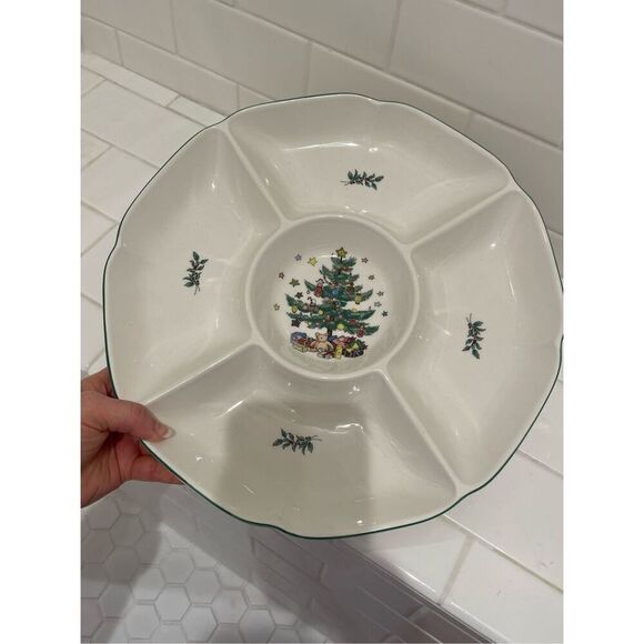 Vintage Niko Ceramics Christmas Divided Serving Tray - Picture 1 of 6